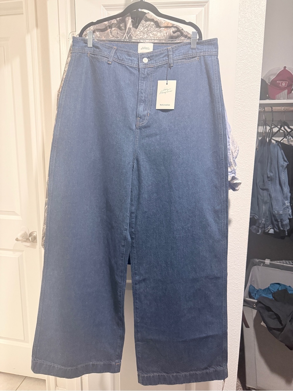 Reformation x Kacey Musgraves Austin Ultra High Rise Wide Leg Jeans Sz 33 Elwood - Picture 2 of 11